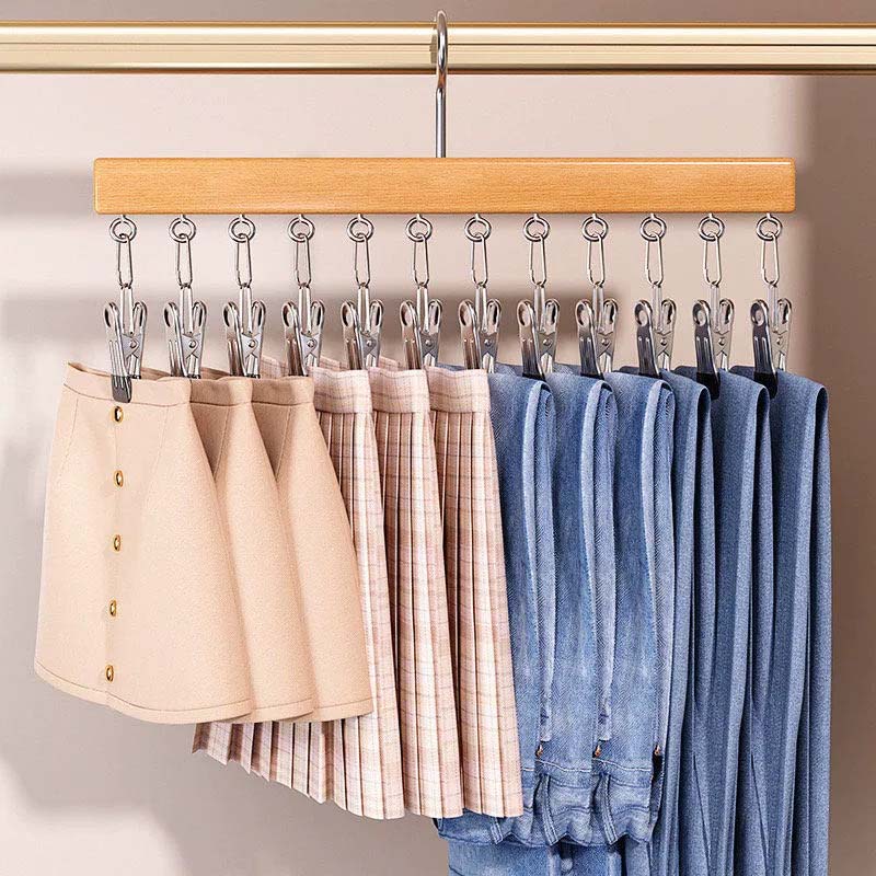 🏆 Oltre 50.000 venduti! 🌿✨Organizzatore girevole per armadio PureWood - Soluzione salvaspazio verticale e antipiega per riporre i vestiti 👖