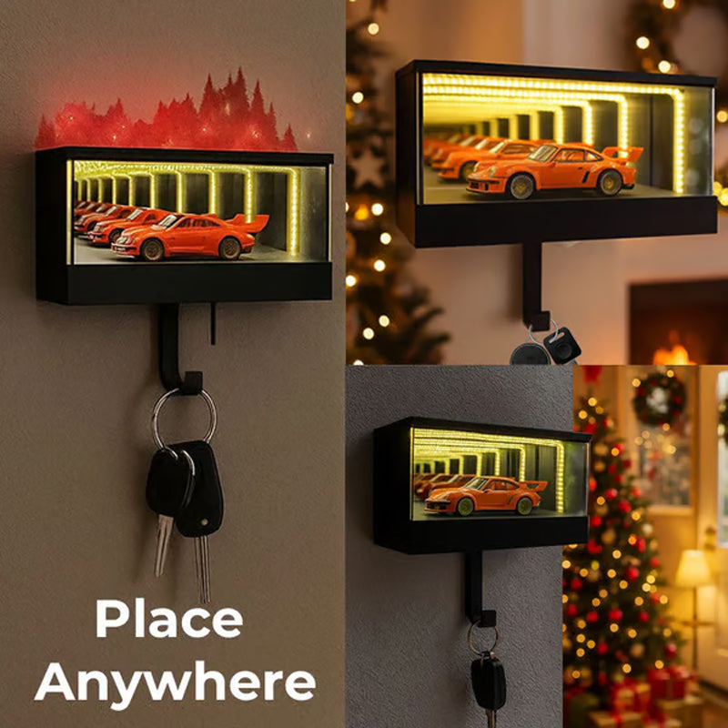 🚗 Infinity Mirror LED Garage Key Holder