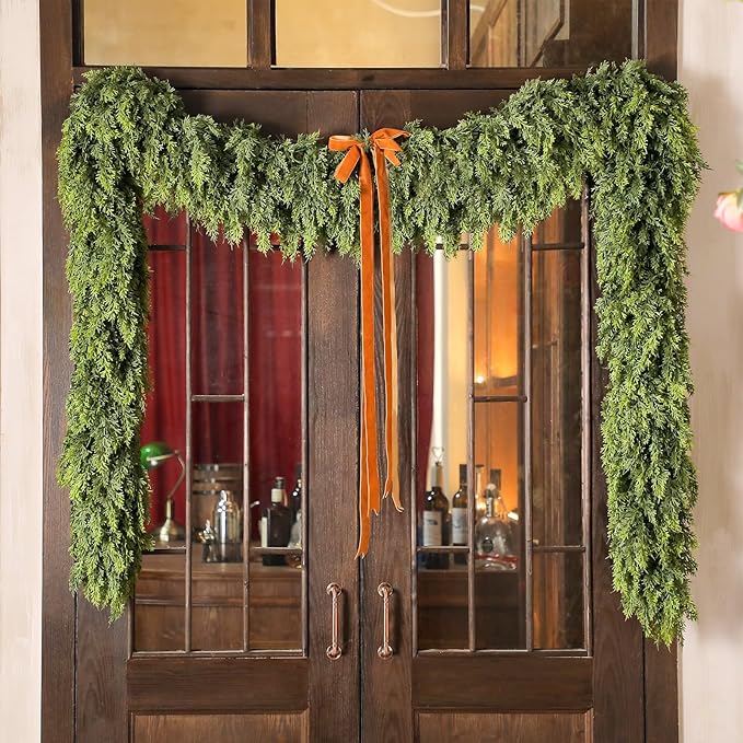 ⛄Christmas Artificial Cypress Leaf Vine Wreath🎄(1.8m)