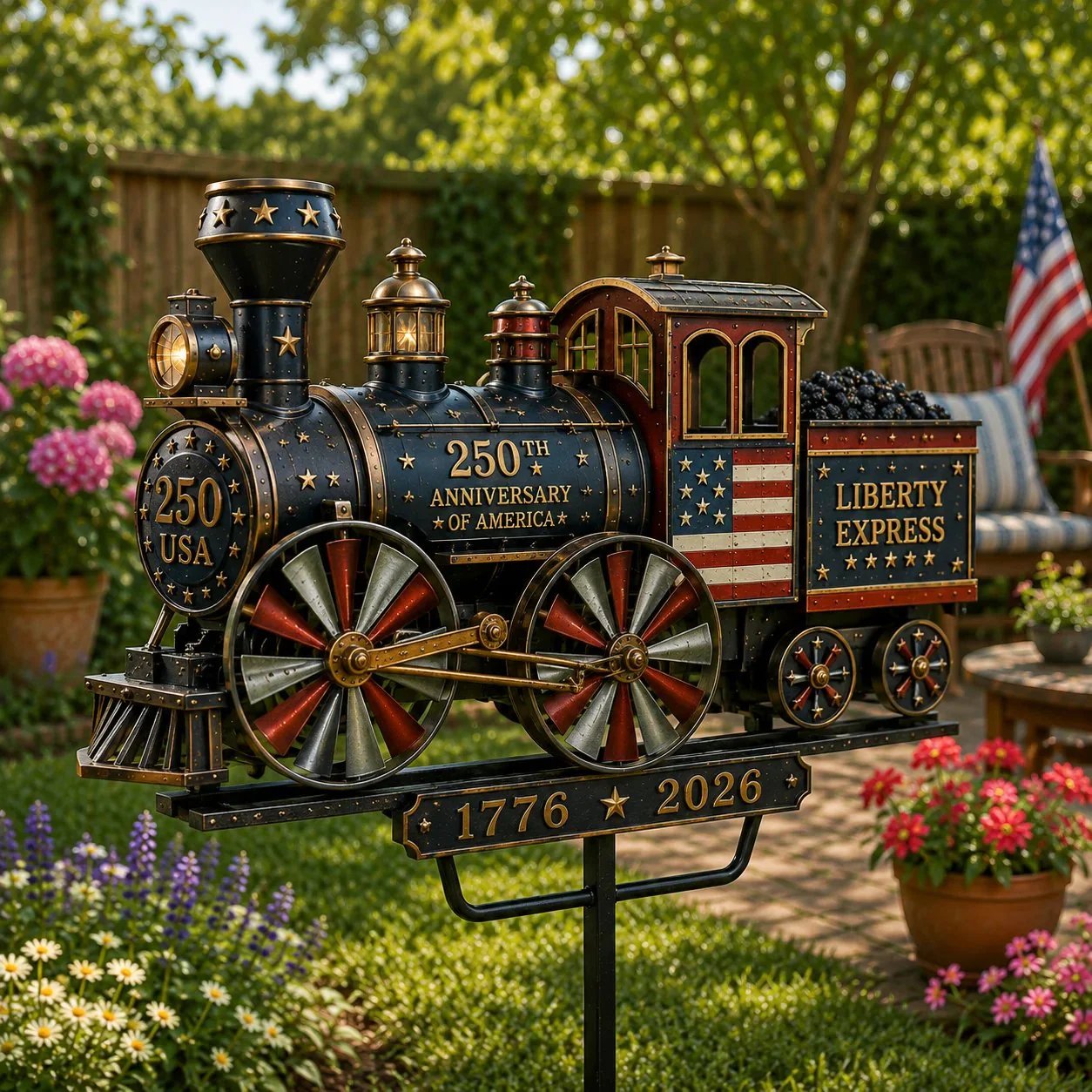 🔥🔥🚂USA 250 “Liberty Express” Train Garden Wind Spinner