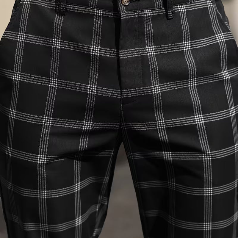 📢📢⏰Men's Slim-Fit Plaid Trousers