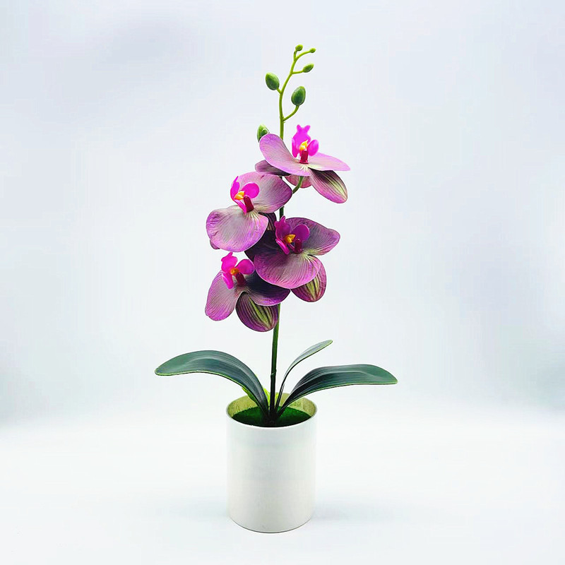 Decorative Artificial Orchid Plant – Elegant Faux Flower for Living Room and Table Display