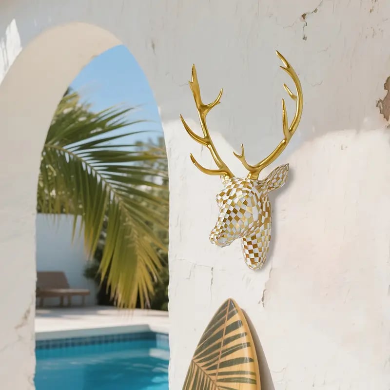 🦌Modern Mosaic Deer Head Wall Hanging Art Sculpture