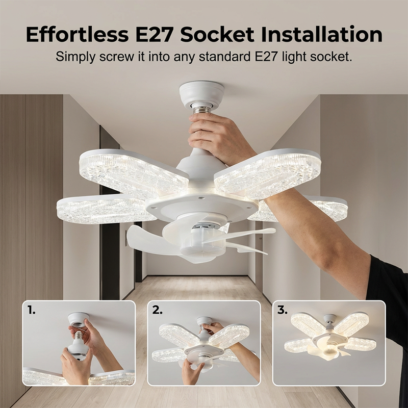 Keeping You Cool And Sparkling   Crystal-Effect LED 5-Blade LED Fan Light