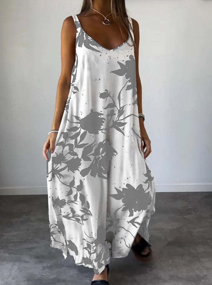 Cotton floral women's sleeveless dress