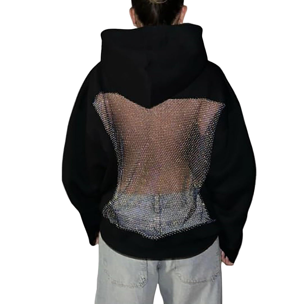 Hollow Mesh Back Hoodie Women's