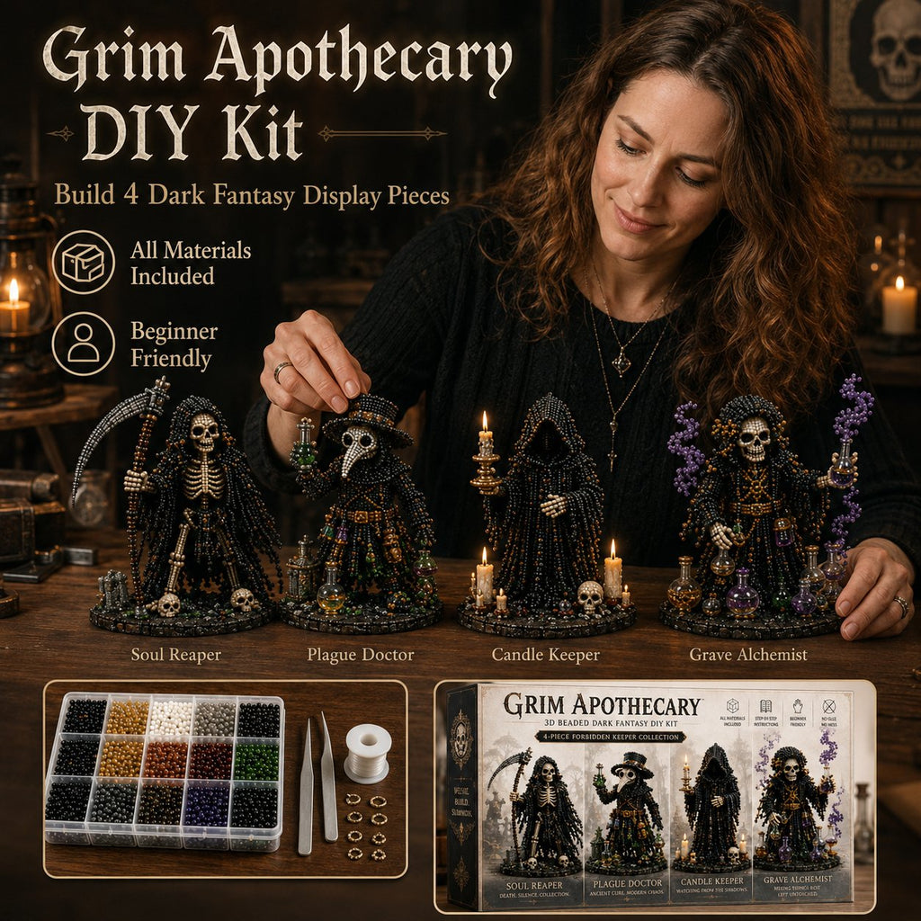 Grim Apothecary Beaded DIY Kit – 4 Dark Fantasy Display Pieces