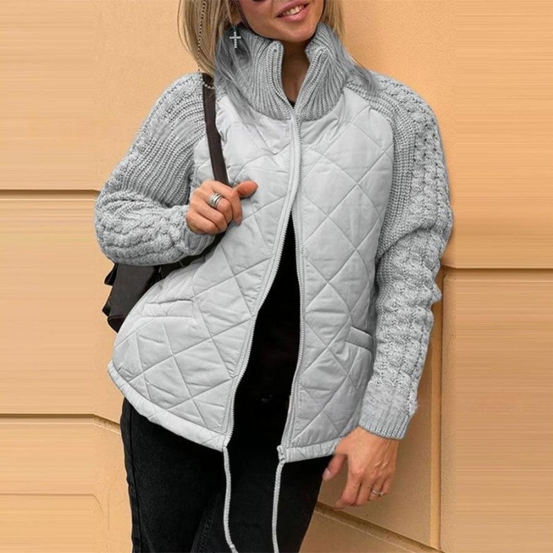 🍂 Fall/Winter on sale ❄️ Women's knitted patchwork puffa jacket