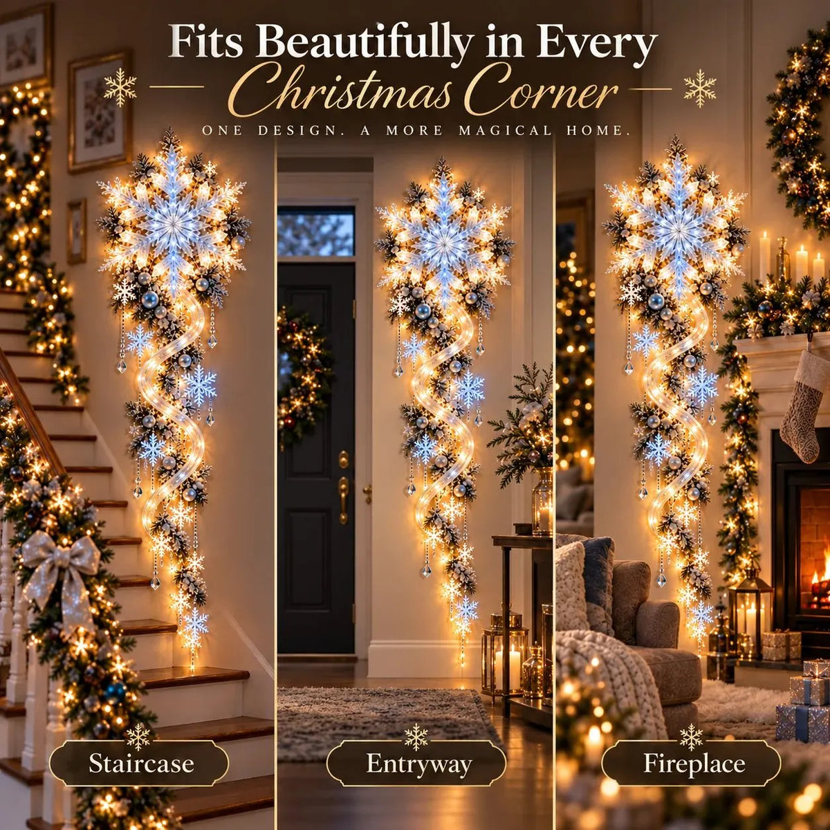 ⭐🔥❄️ Giant Snowflake Blizzard TrailTM- Let the Snowstorm Glow Indoors