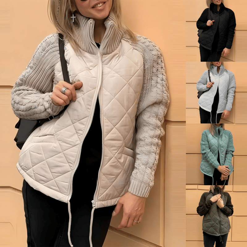 🍂 Fall/Winter on sale ❄️ Women's knitted patchwork puffa jacket