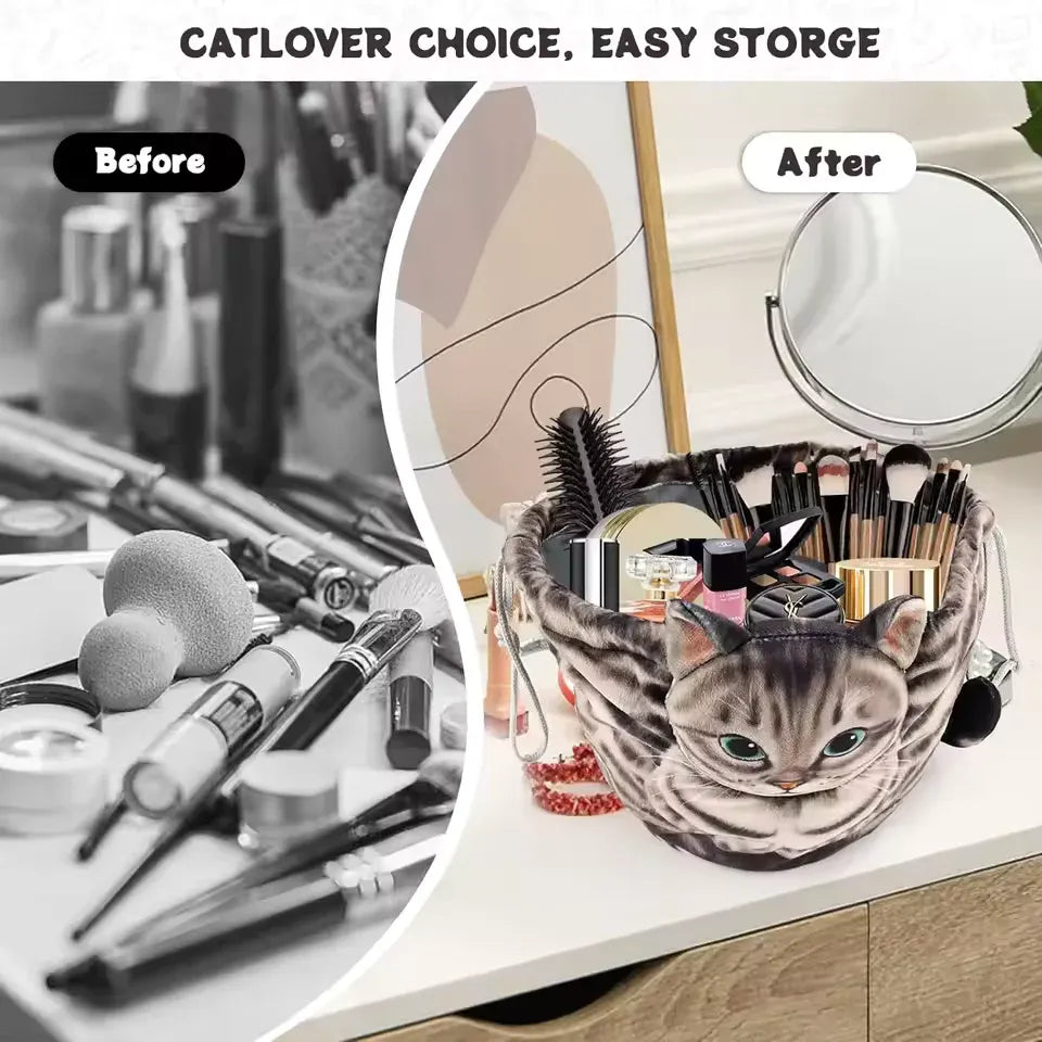 Cute cat-shaped storage bag