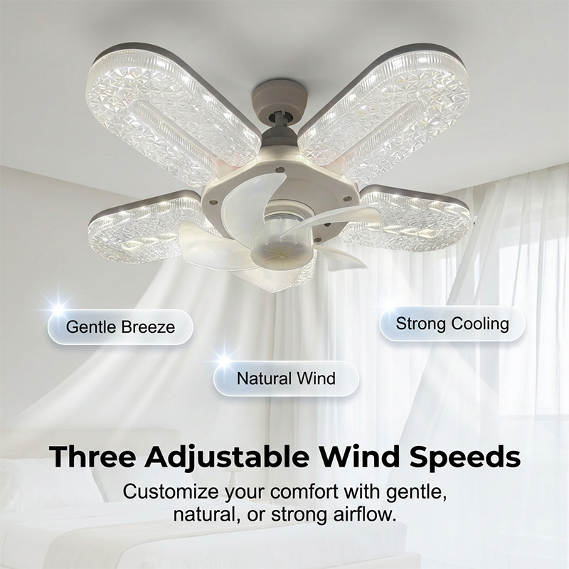 Keeping You Cool And Sparkling   Crystal-Effect LED 5-Blade LED Fan Light