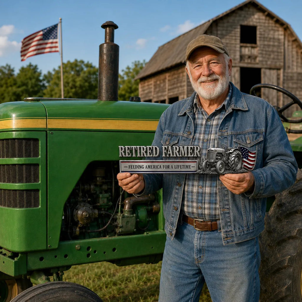 🏆Retired Farmer – Feeding America for a Lifetime Metal Emblem
