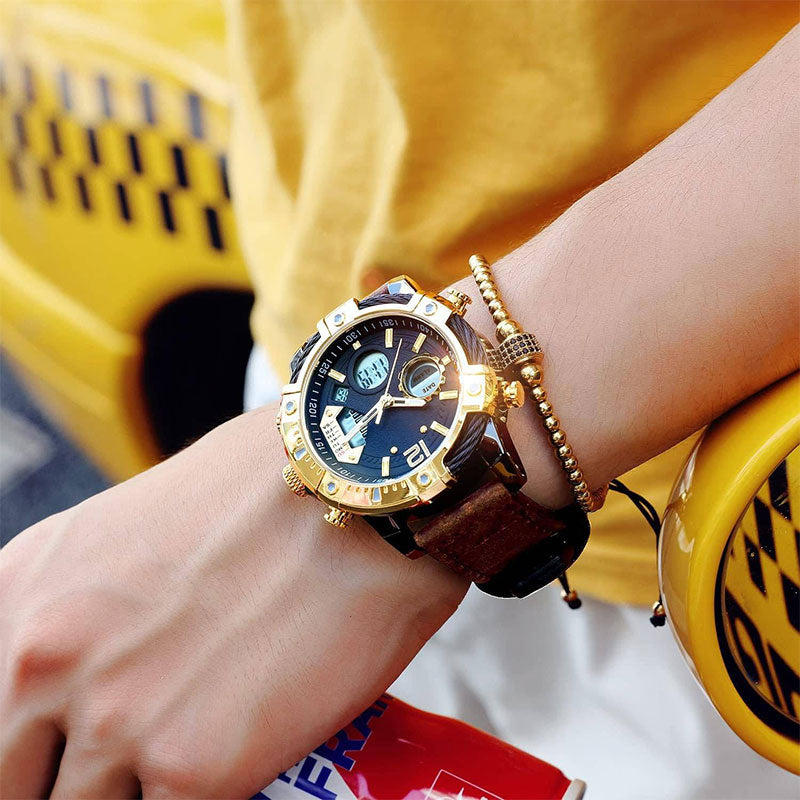 📢📢⏰Multifunctional Dual Display 3ATM Waterproof Men's Quartz Sports Watch