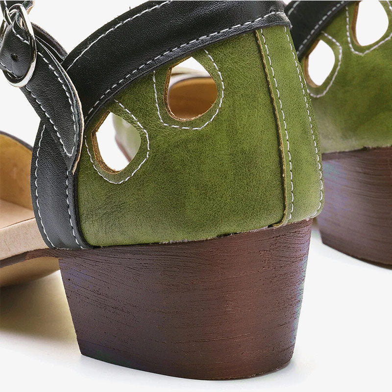 RETRO BLOCK HEEL SANDALS