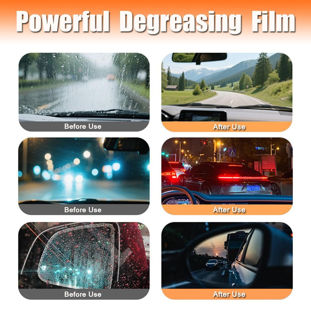 Windshield Oil Film Cleaner – Crystal Clarity for All Car Glass, Rain or Shine!