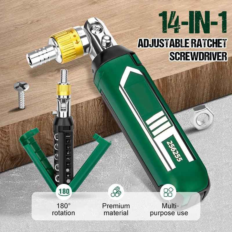 🔥 14-in-1 Adjustable Ratchet Screwdriver