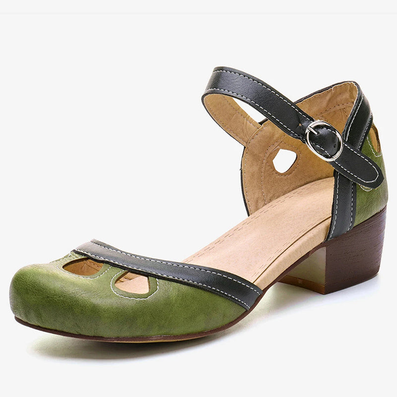 RETRO BLOCK HEEL SANDALS