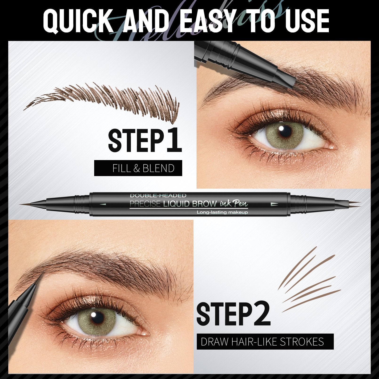 2-in-1 Double-ended Eye Brow Pencils