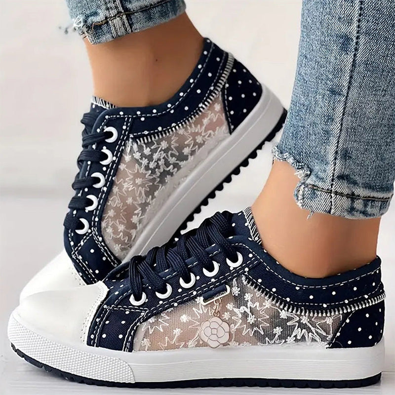 🎉Women's Casual Flat Round Toe Lace Up Low Top Shoes