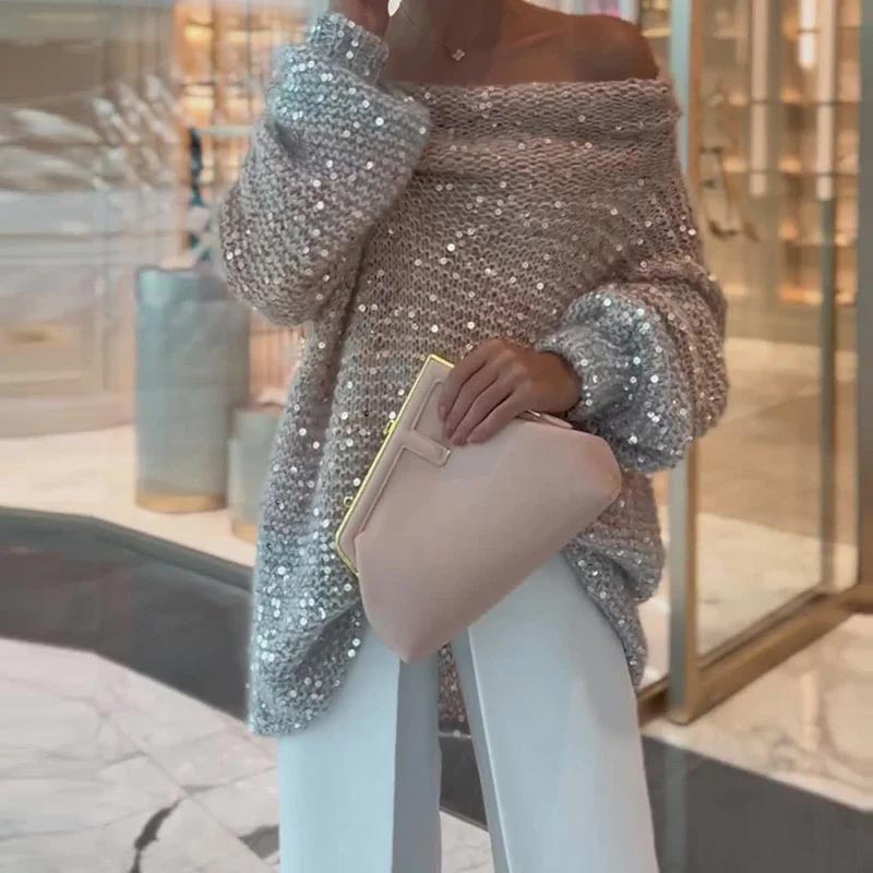 🔥Women's Off-Shoulder Cozy Loose Sweater