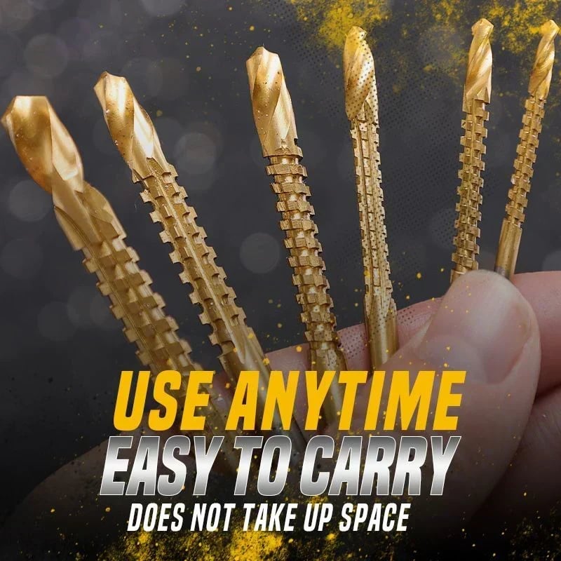 🔥HOT SALE🔥✨ Twist Drill Bit Set – Titanium-Coated, Serrated, Multi-Material 🔩