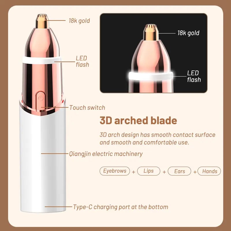 2-in-1 Facial Hair Remover & Nose Hair Trimmer – Your All-in-One Precision Grooming Tool