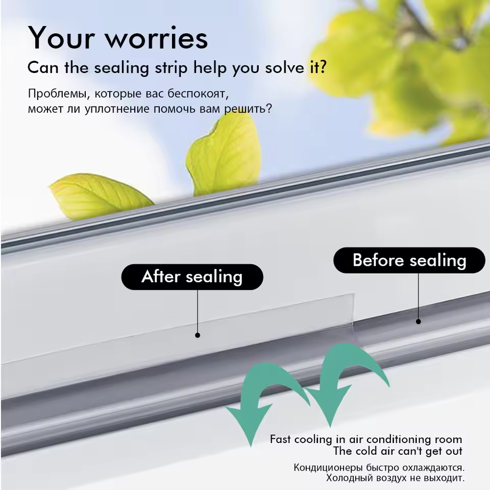 16.4Ft Door Weather Stripping, (1.38in Width) Weather Stripping Door Draft Stopper Adhesive Seal Strip Anti Draft Insulation Tape for Doors Windows and Shower Doors