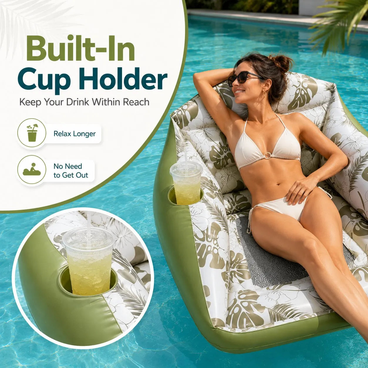 3-in-1 Inflatable Pool Lounge Chair