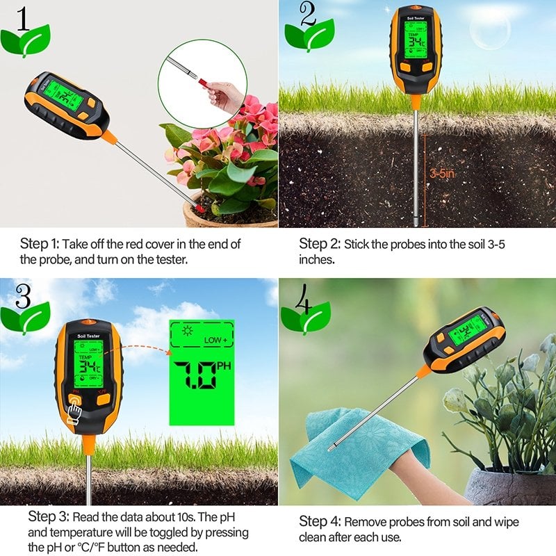 🔥🌱4-in-1 Soil Moisture Meter Digital
