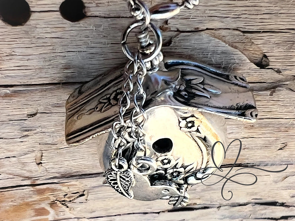 🐦Birdhouse Necklace • The 1951 "Magnolia" Silverware Birdhouse💯Sterling Silver✨🎉