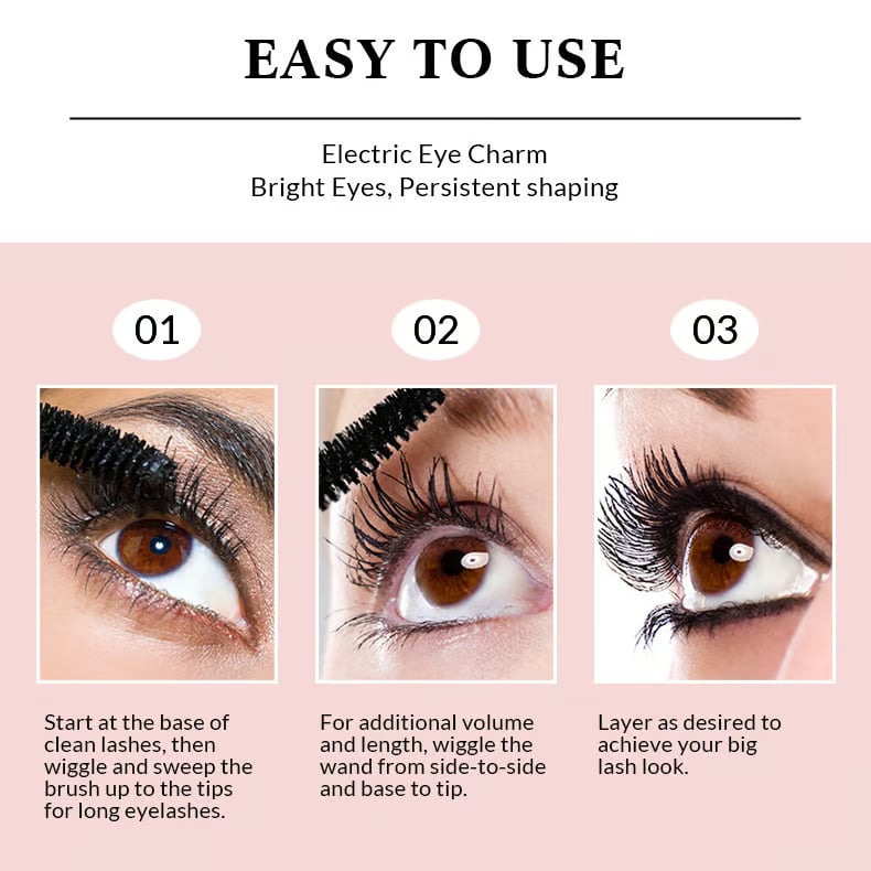 Thin Brush Mascara is waterproof, sweatproof and smudge-proof