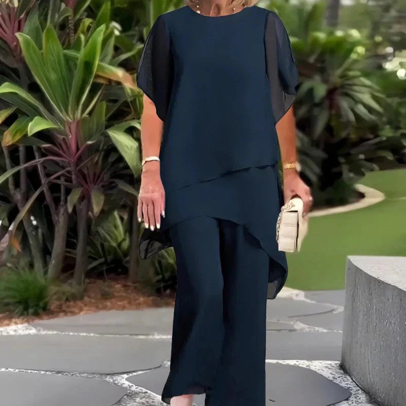 🥰Charming Irregular Top and Wide Leg Pants Set