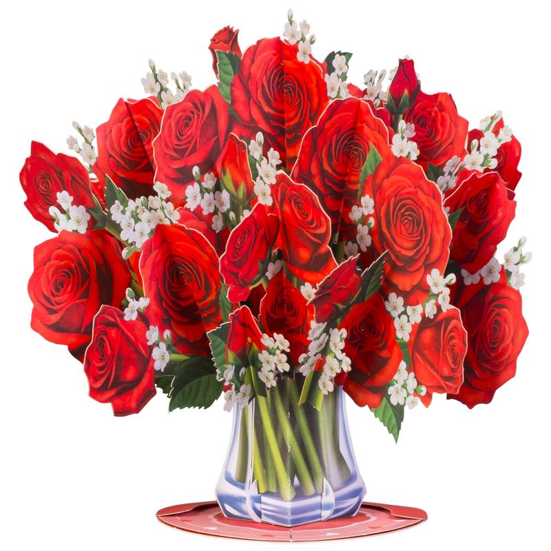 Paper Love 3D Pop-Up Valentine’s Card 🌹 Romantic Flower Bouquet Keepsake 💌 Perfect Gift for Loved Ones 🎁