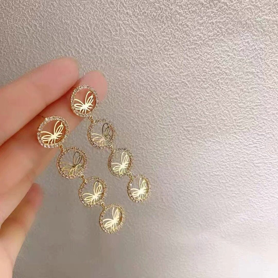 Butterfly tassel earrings