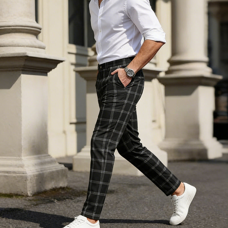 📢📢⏰Men's Slim-Fit Plaid Trousers