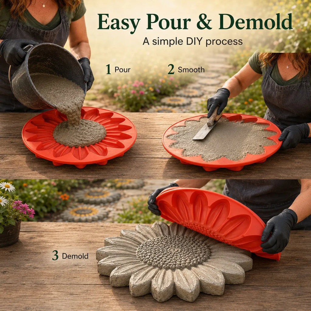 💥 🌻 Reusable Sunflower Stepping Stone Mold