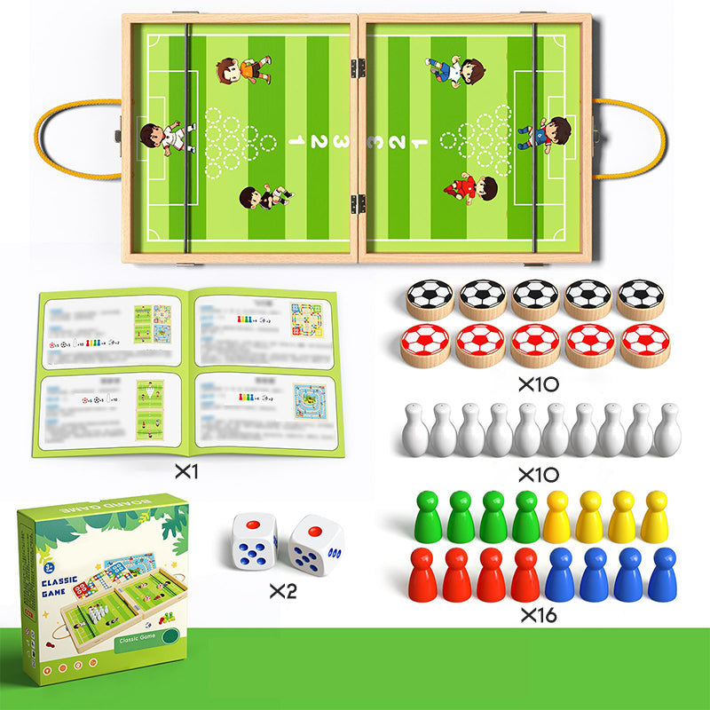 5-in-1 Foldable Wooden Board Game Set