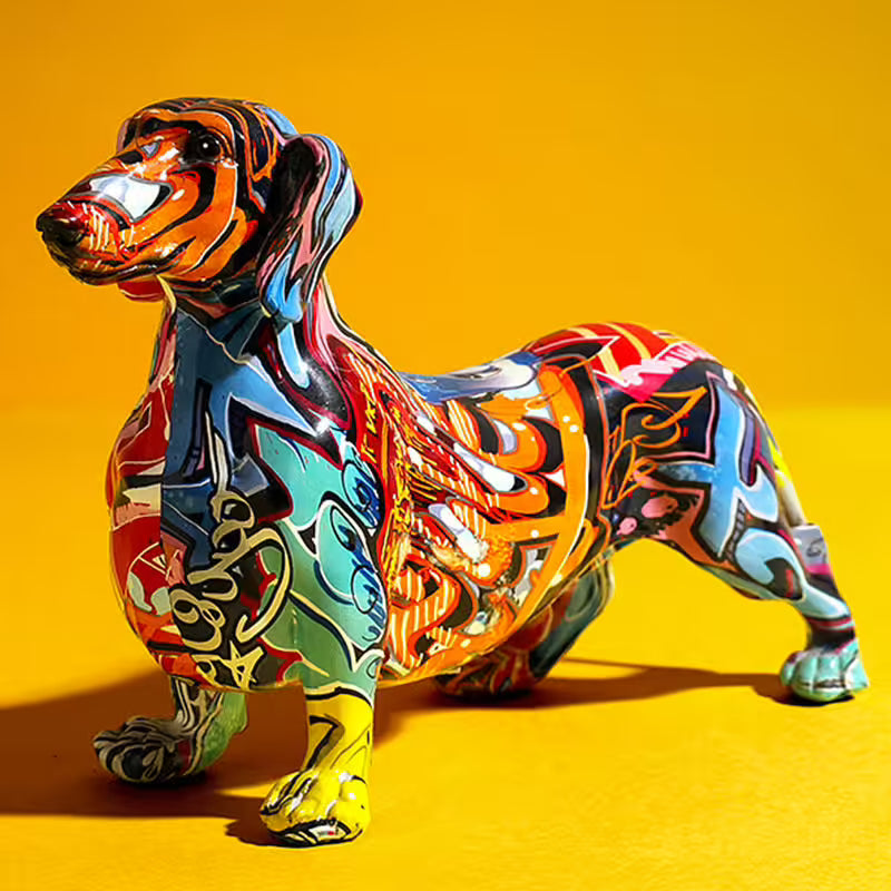 🎁HALF PRICE -Nordic Painted Dachshund Statue