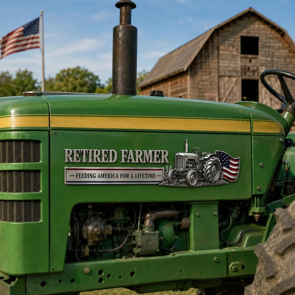 🏆Retired Farmer – Feeding America for a Lifetime Metal Emblem