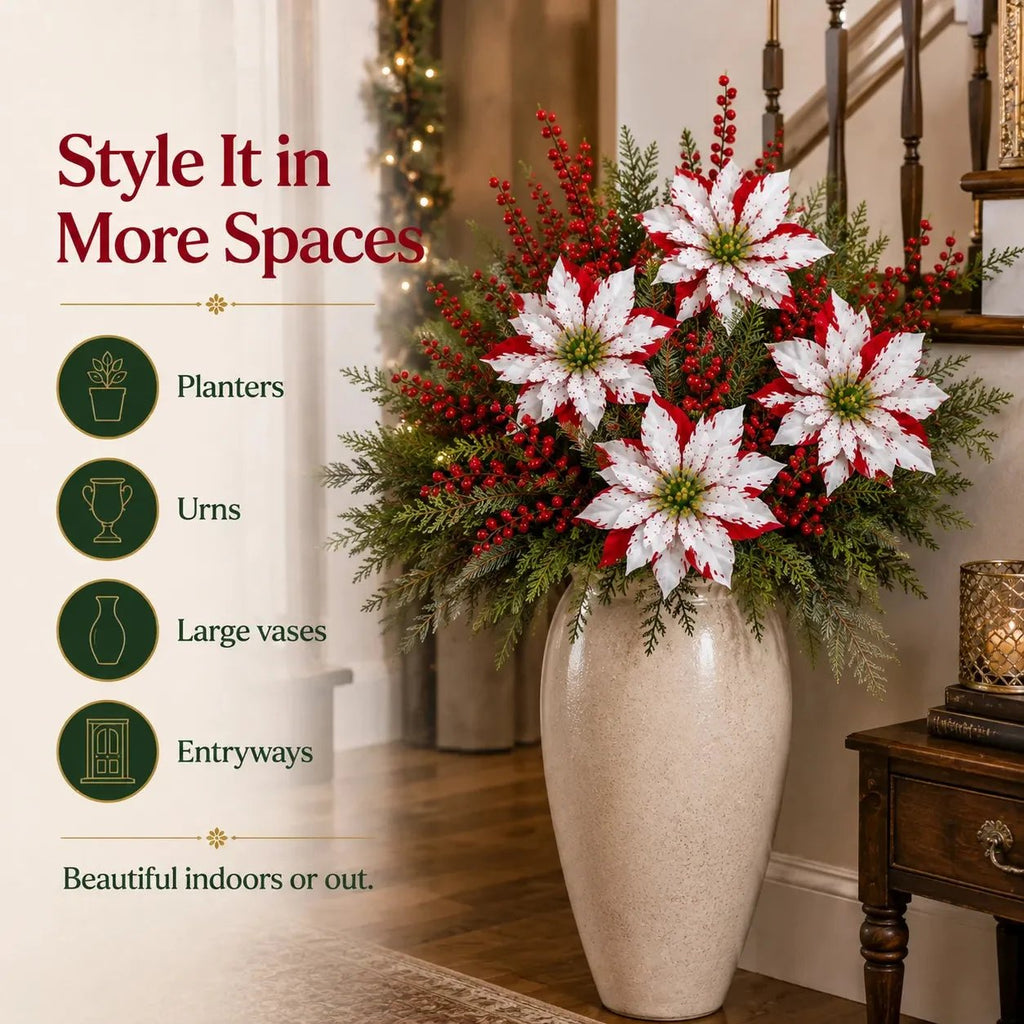 🎉❀🔥Christmas Poinsettia Planter Inserts