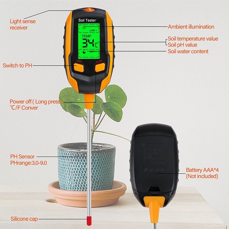 🔥🌱4-in-1 Soil Moisture Meter Digital