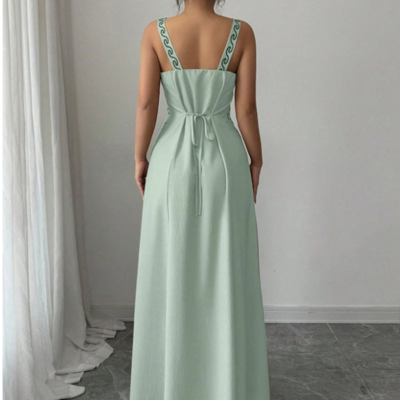 📢📢⏰Sleeveless V-Neck Floral Print Slit Dress