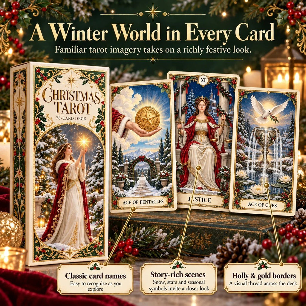 🔮 Yuletide Tarot Deck | 78 Festive Cards & A Guided 12-Day Holiday Ritual