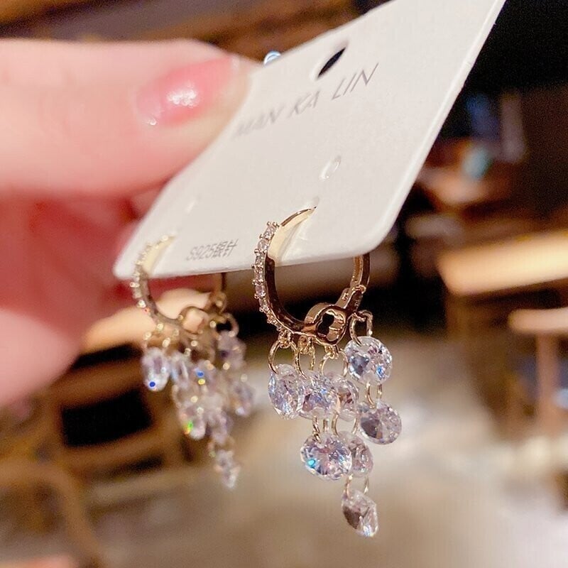 Crystal string earrings