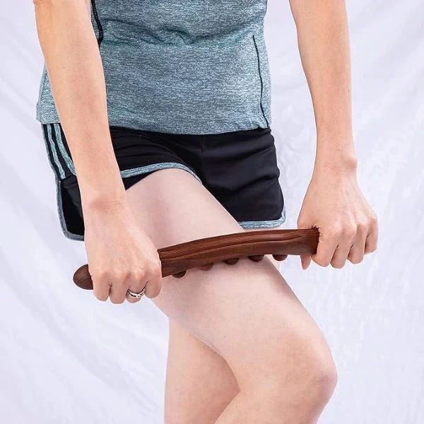 Wooden massage stick for lymphatic drainage