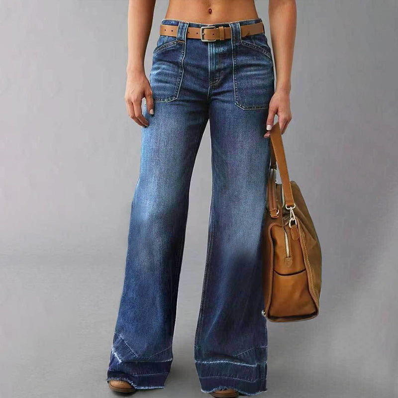 📢📢⏰Women's Retro Flare Jeans with Pockets