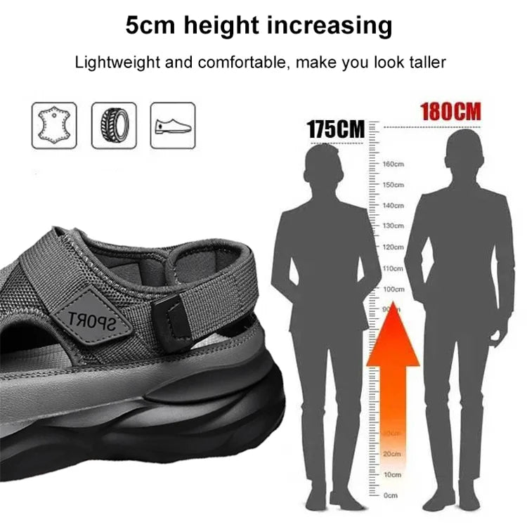 Fashionable Comfortable High Platform Men's Mesh Sandals