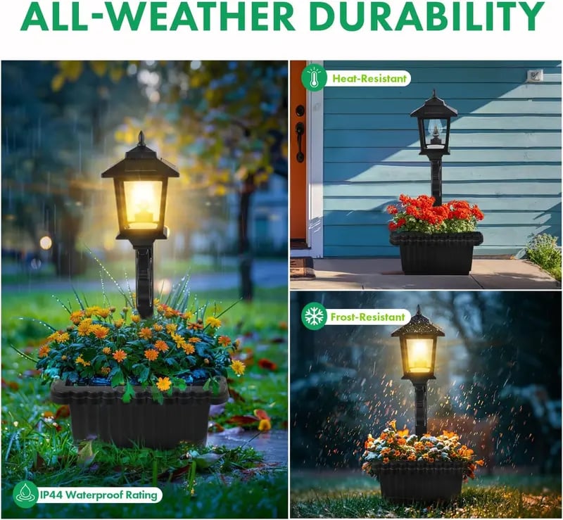 Solar Post Light With Planter