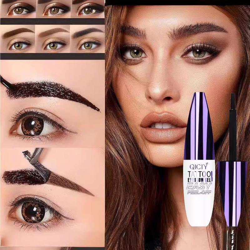 Easy Peel-Off Eyebrow Gel - Waterproof & Sweatproof, Film Forming, Medium Coverage for All Skin Types